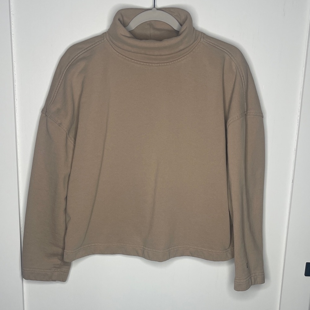 Everlane Mock Neck Organic Cotton‎ Neutral Toned Sweater